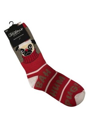Pug Christmas Socks. Adults One Size. NWT